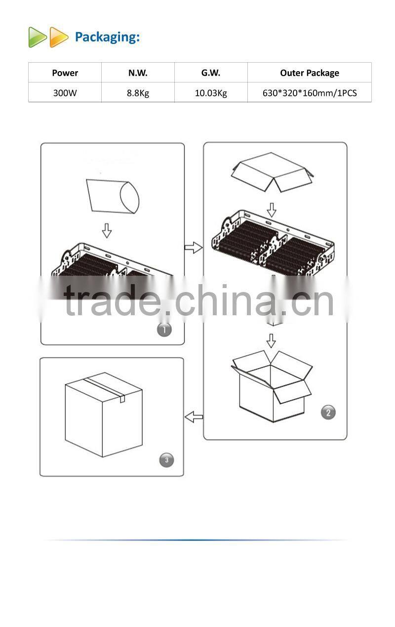 High Quality IP65 300W LED Tunnel Light