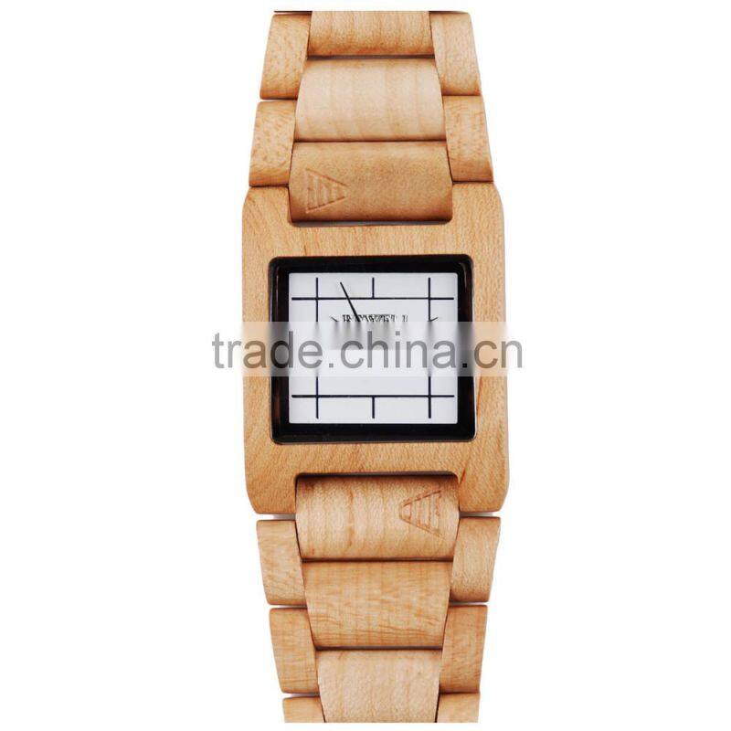 Hot Sale Top Gift Item Black Ebony Wood Watch Square Face Luxury Wristwatch Wooden Watches for Men Gifts