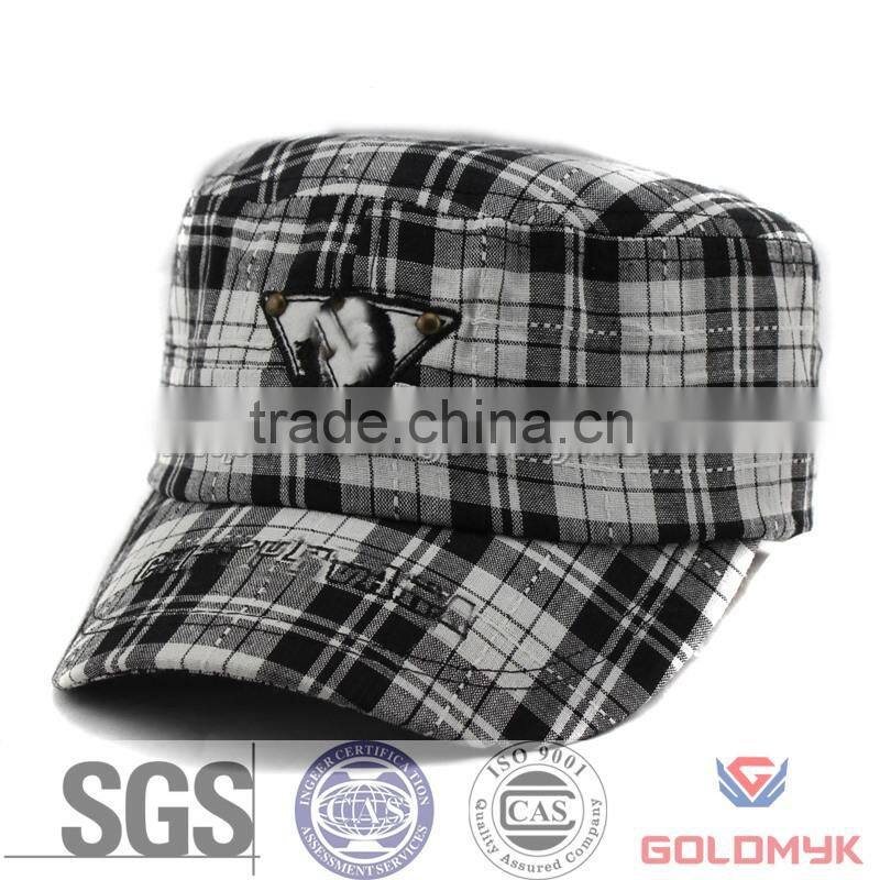 100% cotton custom embroidery army cap