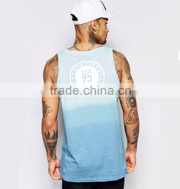 Daijun OEM sky blue cotton bodybuilding high quality fitness tank tops