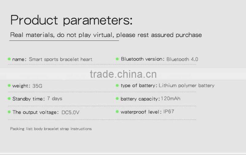 Waterproof band T1 Wireless Bluetooth 4.0 Smart Bracelet with touch screen