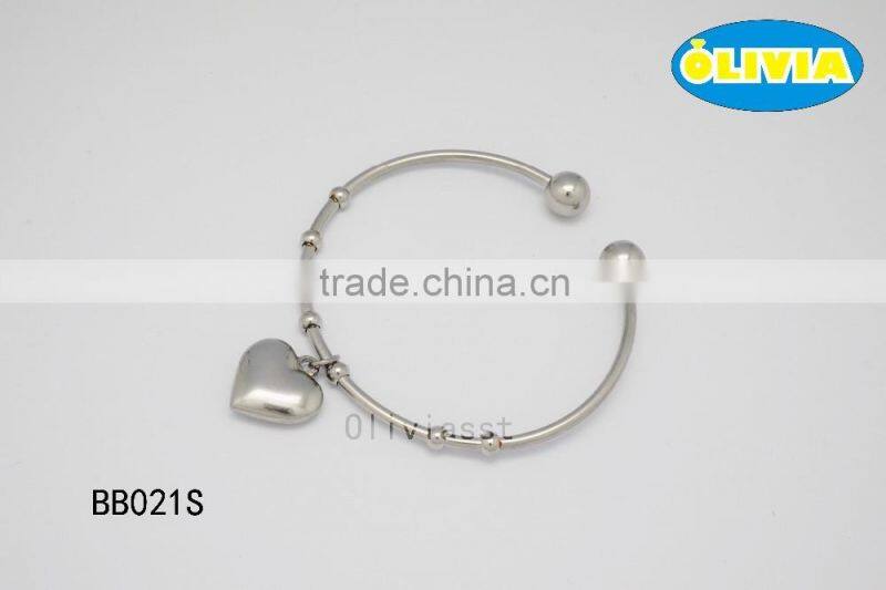 Olivia Jewelry New Fashion Heart Cuff Bracelet Jewelry Stainless Steel Open Cuff Bracelet