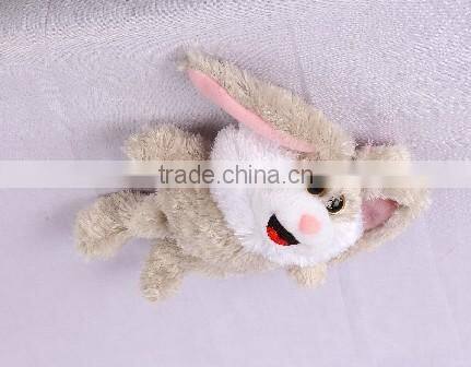 Rolling & laughing mini blue rabbit, light control animated stuffed animal plush toy