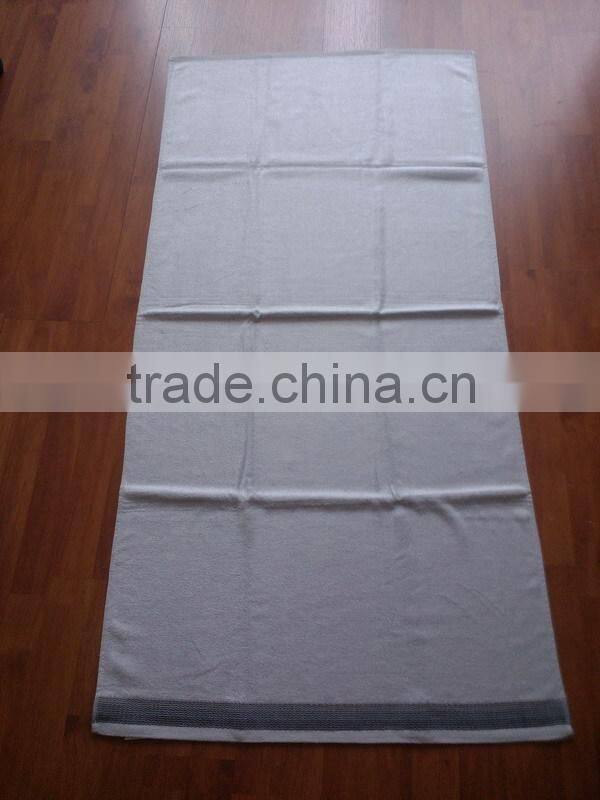 Satin Border Bamboo Cotton Bath Towel