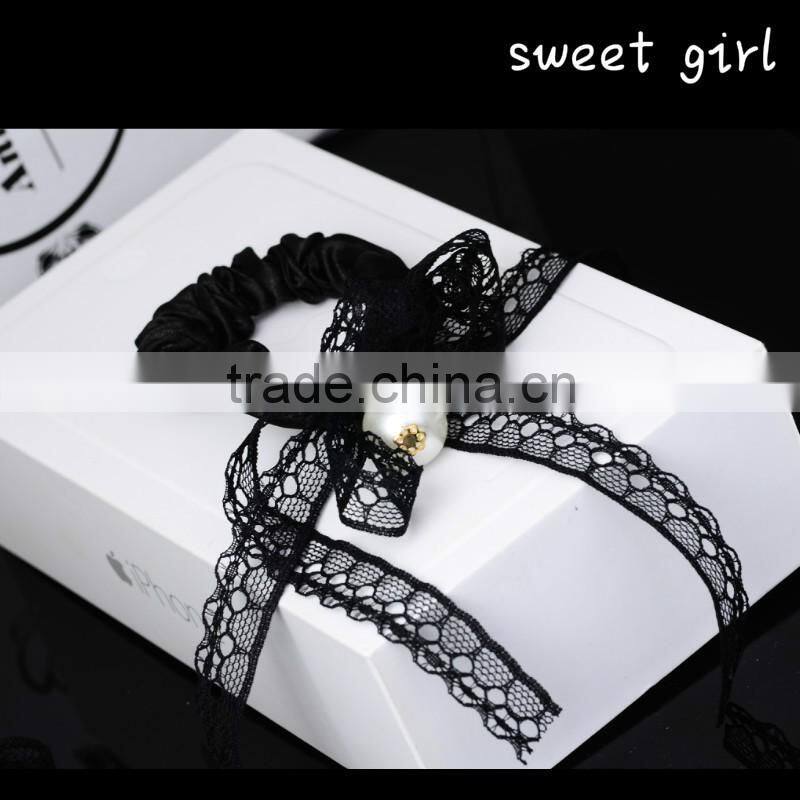 Square Crystal Ponytail Holder Rhinestone Elastic Hair Rope f48