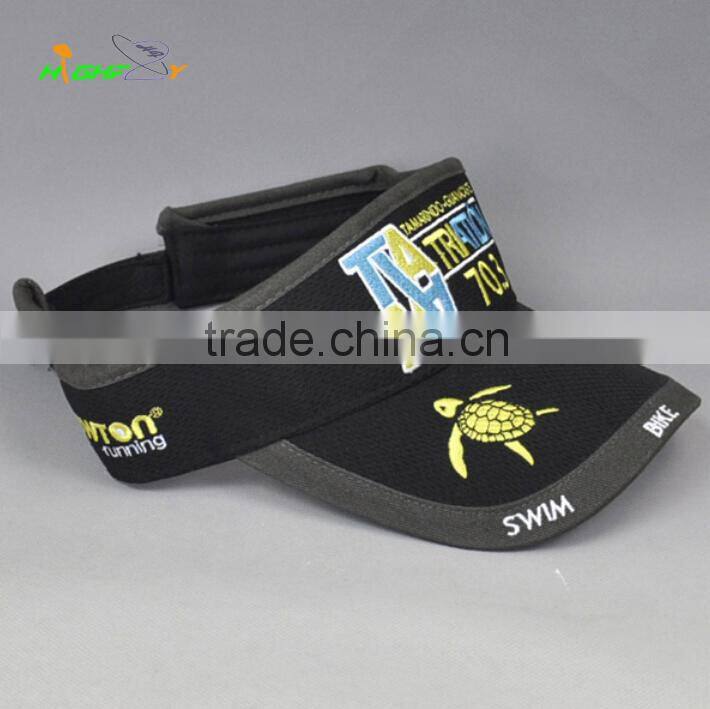 custom high quality flex fit sun visor cap embroidery logo sports cap