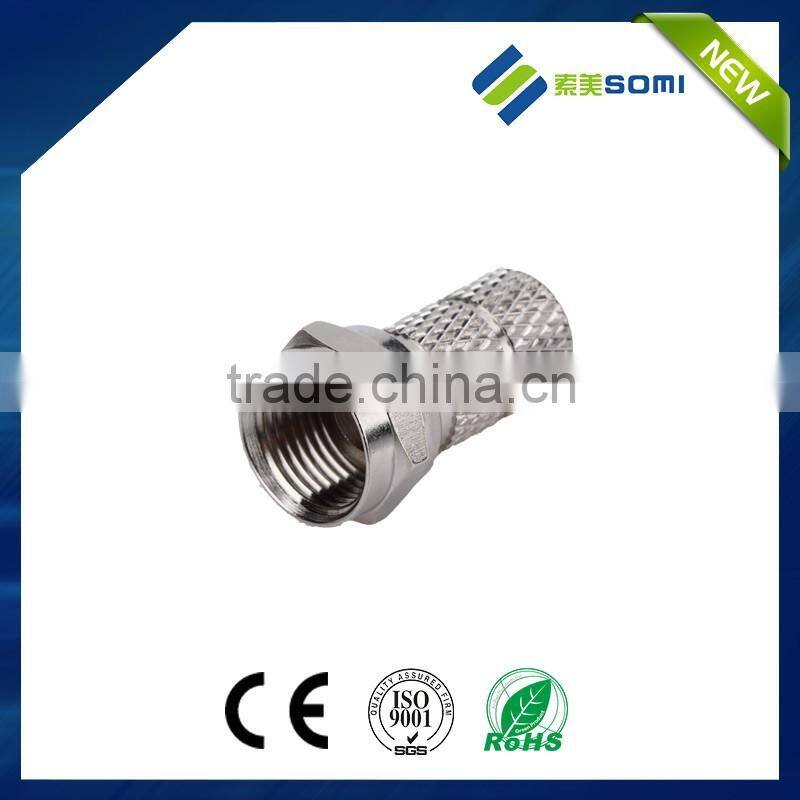 Nickel Plating rf connector RG6 f male connector