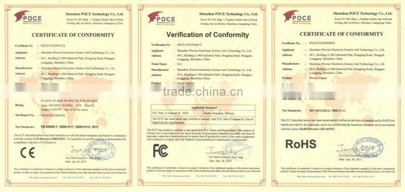 12V 2A 24W positive inside connector power adapter 5.5x2.5mm for LED light driver