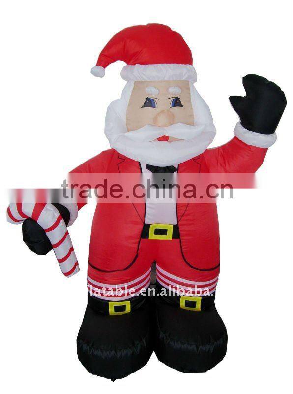 Inflatable Santa on boat with Penguin