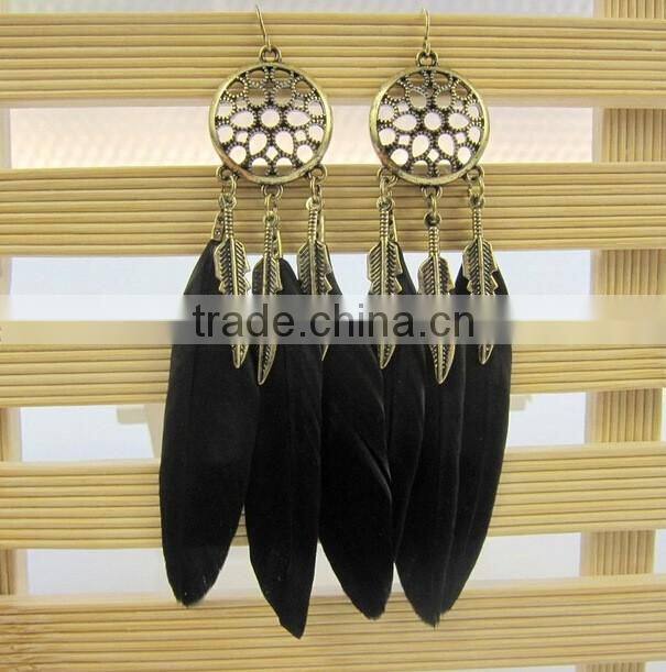 Feather fashion jewelry best selling products earring