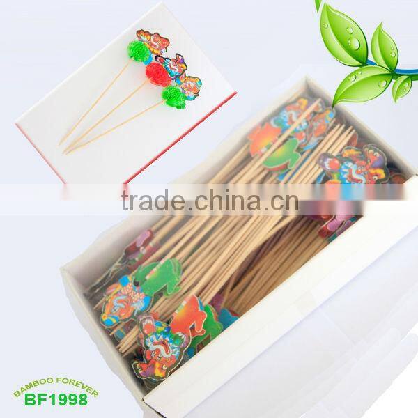 Wooden decoration cpcktail party toothpicks with clown
