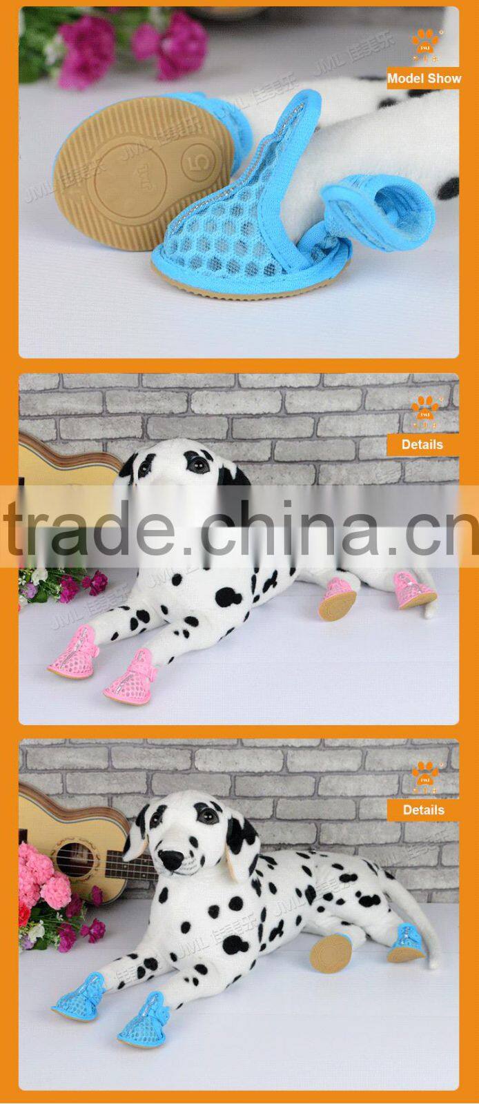 Pink Dog Boots Breathable Sandals Pet Puppy Anti-Slip Shoes