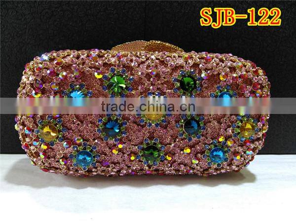 With fast shipping wonderful design high grade crystal handbag with rhinestone for evening party