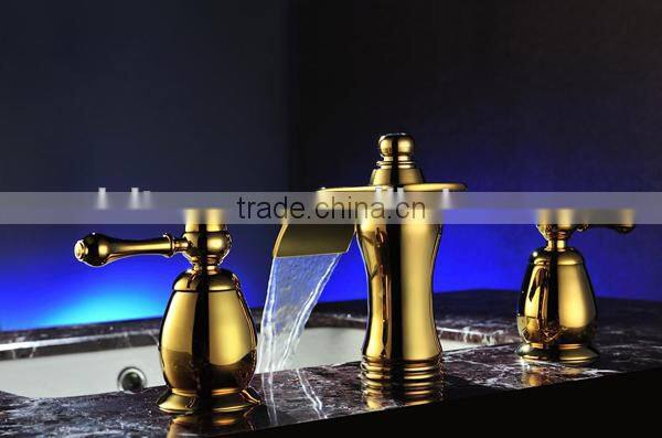 Double handles upc bathroom faucet, High Quality chrome waterfall faucet