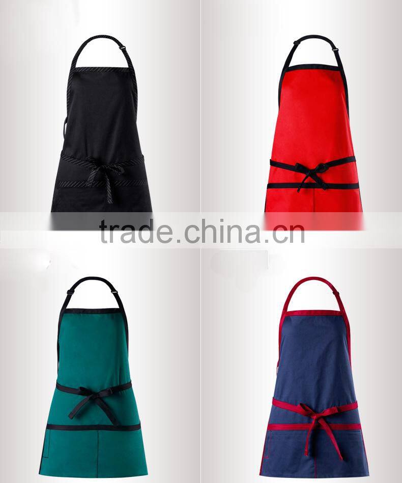 Three pockets bib cotton restaurant uniform