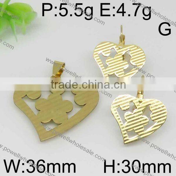 Powell wholesale fashion jewelry set gold color popular china suppliers
