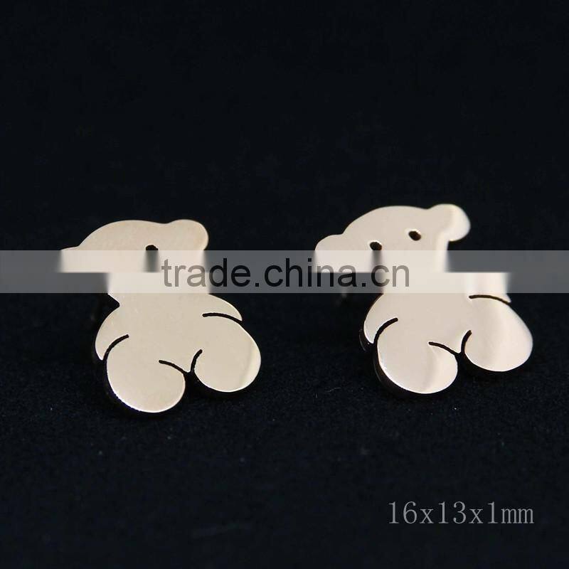 bear stud earrings customized on sale