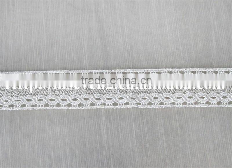 factory wholesale high quality white 3cm polyester yarn lace for sale