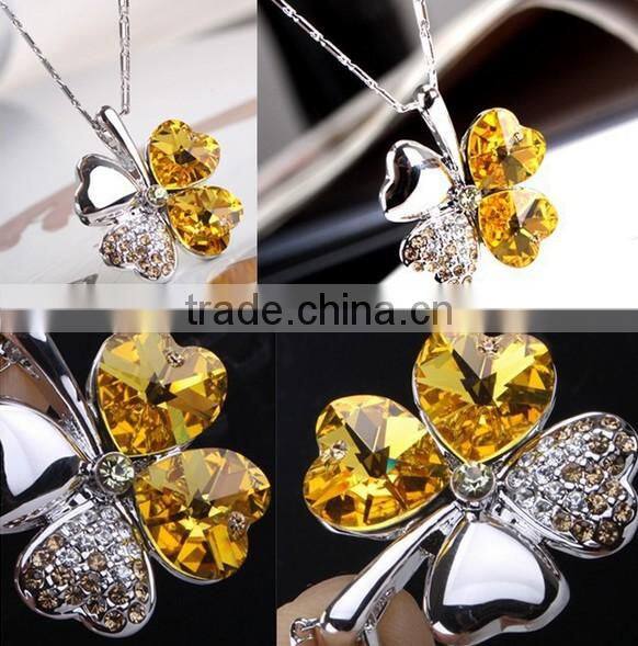 New Fashion Bib Statement Silver Plated Crystal Pendent Necklace Chain Jewellery