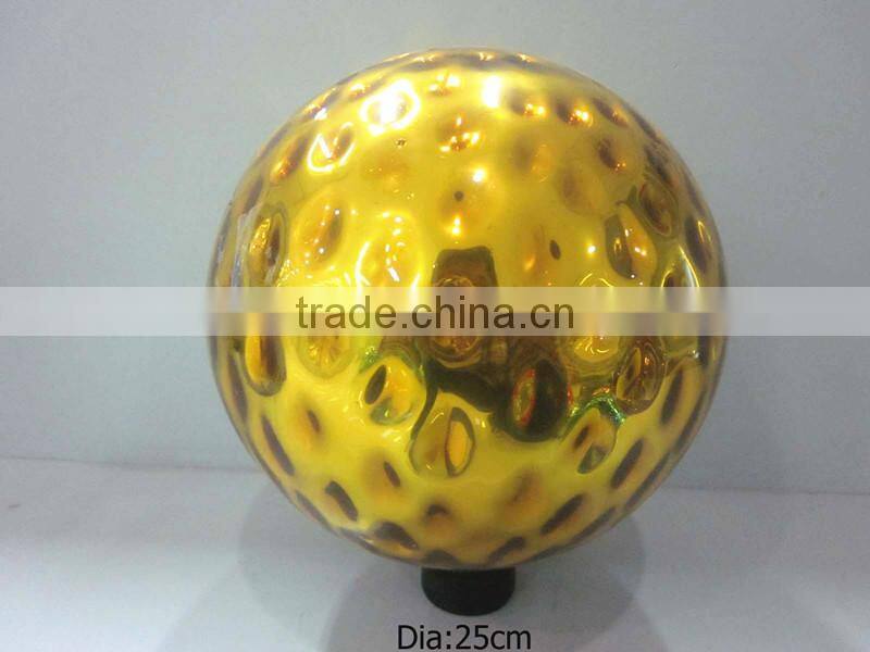 10" hand blown purple glass garden ball