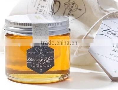 2016 Hot Sale 250g Clear Round Honey Plastic Bottle With Metal cap