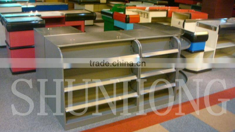 cash/bill register table with display shelf attached