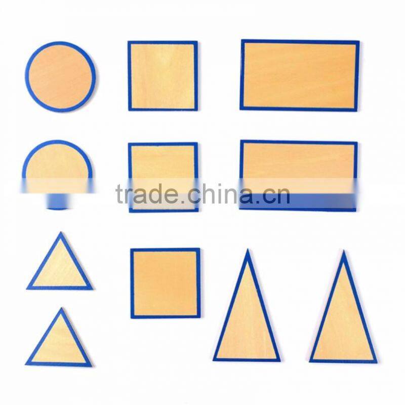 Wooden educational baby toy Montessori Geometric Solids with Stands Bases and Box