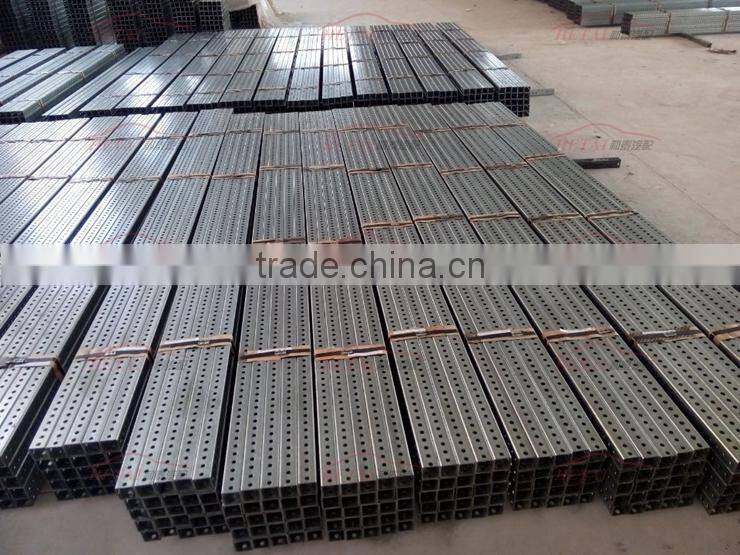 Galvanized square steel road sign post with holes