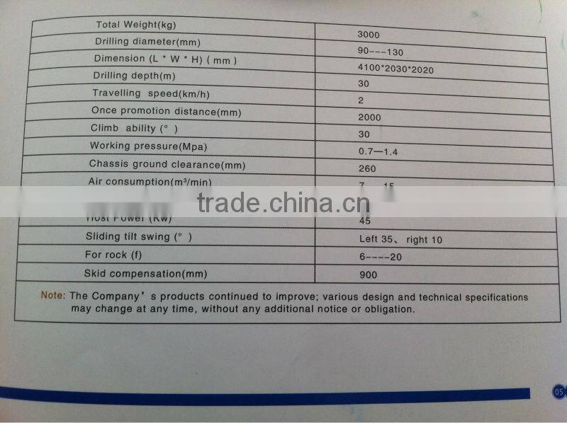 DTH full hydraulic drilling rig