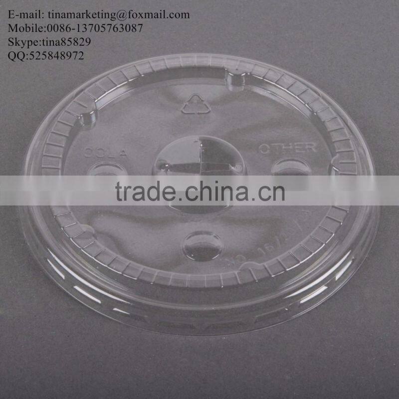 Clear Flat PS Material Lid for 16/20/24 oz. Plastic Lemonade Cup