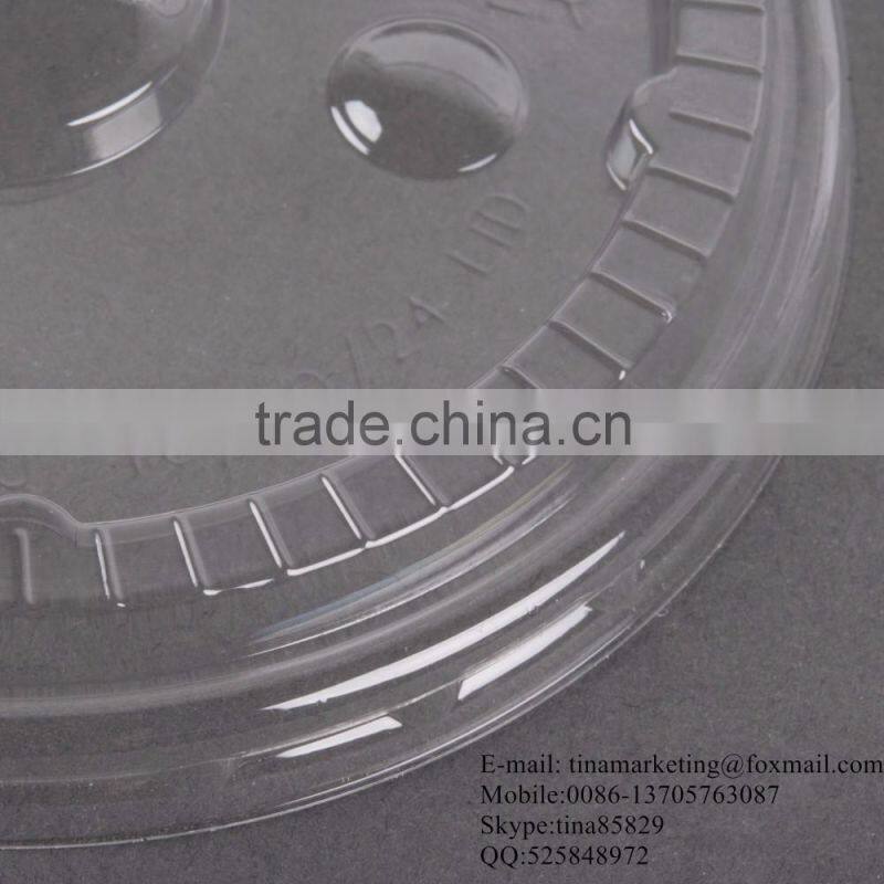 Clear Flat PS Material Lid for 16/20/24 oz. Plastic Lemonade Cup