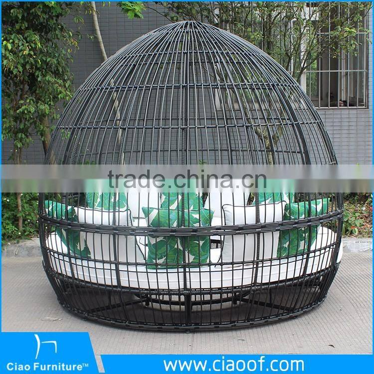 Best Selling Rattan Garden Daybed With Canopy