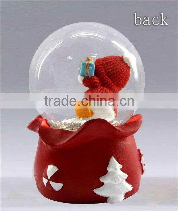 Christmas theme resin penguin lighted snow globes