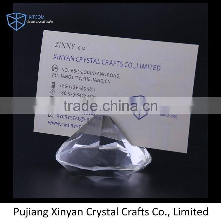Luxury diamond shape crystal place name card holder