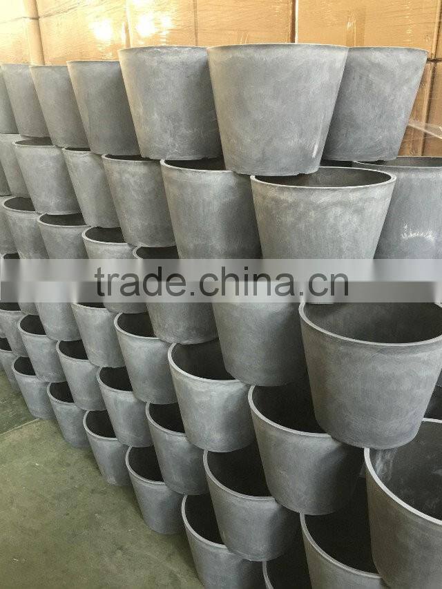 Primary grey color garden plastic flower pot outdoor use plastic flower pot