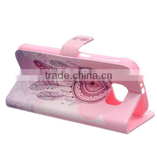 Painting phone case wallet leather case leather flip holster for Samsung S7 edge