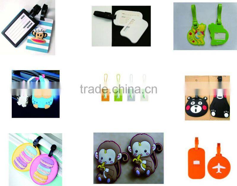 samples free factory supply cheap custom plastic rubber silicone or eco-friendly pvc luggage tag