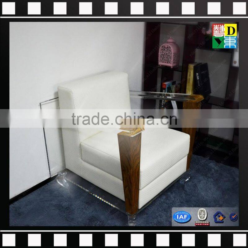 Acrylic lucite legs bench with cushion high quality PMMA shopping mall bench from shenzhen yidong