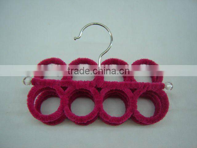 Red wool woven iron frame big hanging scarfs holder baksets