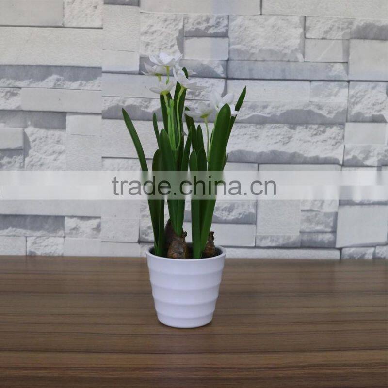 Artificial white narcissus flower bonsai