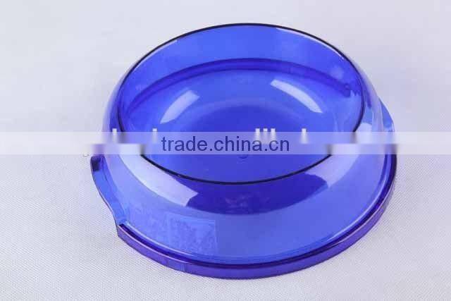 Transparent round plastic pet bowl