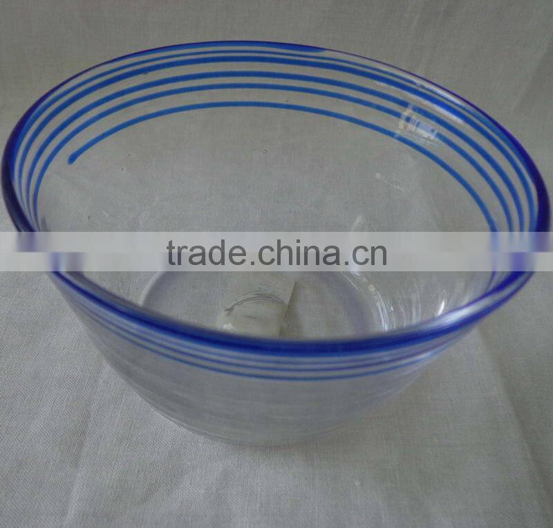 Glass bowl with black edge,clear bowl