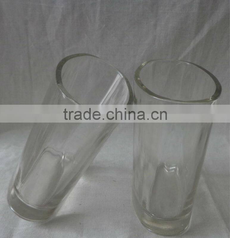 Ellipse shape glass candle holder