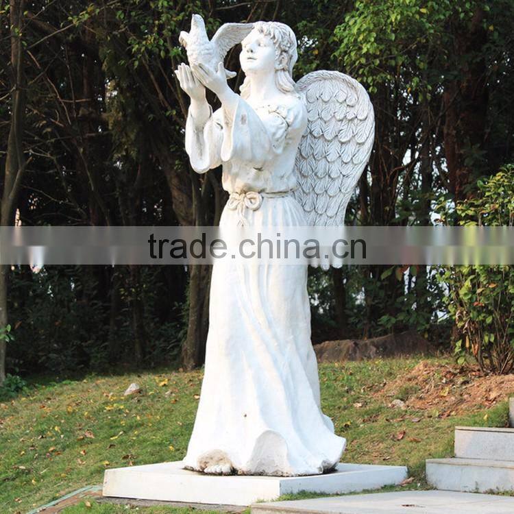 Outdoor garden sculpture life size female marble angel statue
