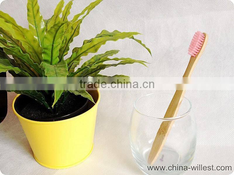 Hotel bamboo toothbrush, natural bamboo handle toothbrush