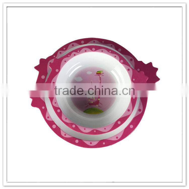 China crown shape child safe melamine other plate and bowl for kids