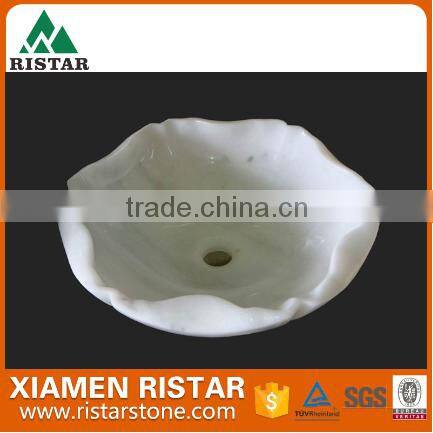 Cheap white marble stone bathroom basins and stone sinks RST-RB098