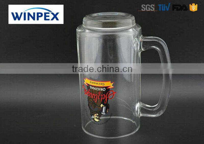 High Clear Beer Glass With Handle