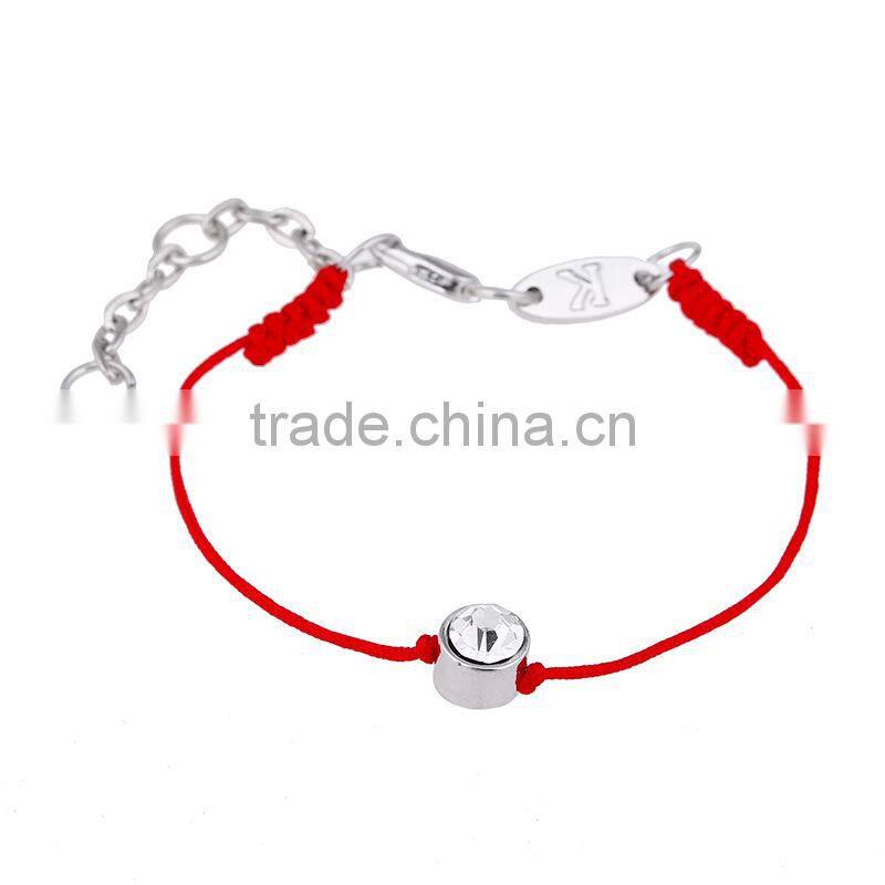 tiny clear round diamond charm luck red string bracelet cubic zirconia gold charm luck red thread bracelet