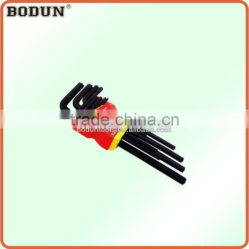 D3002 9pcs black electrophoresis star Hex key wrench set-long handle